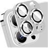 HeeYeal Protezione Lente Pellicola per iPhone 16 Pro/16 Pro Max, 9H Metallo Vetro Temperato Lega di Alluminio Protettore Fotocamera, HD Protettiva Obiettivo Fotocamera per iPhone 16 Pro Max - Argento