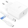 Tepow Caricatore USB C 45W Caricabatterie per Samsung Galaxy S25/S24 Ultra/S24+/S23/S22/S21/S20/A15/A14/A55,Presa USB C Caricatore Veloce Galaxy Caricabatterie Type C Alimentatore Spina Fast Charger Bianco