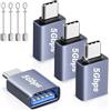 Esiposs Adattatore USB C USB A (4 Pezzi), OTG Adattatore Tpye-C Maschio a Tpye-A 3.0 Femmina Convertitore Thunderbolt 5/4/3 auf USBA Compatibile con iPhone 16 15 MacBook iPad Samsung, Grigio