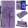 Zchen Cover Xiaomi Mi 8 Lite, Custodia Cover Protettiva in Cuoio Flip Libro Portafoglio Resistente Antiurto con Supporto per Xiaomi Mi 8 Lite 6.26 (Albero-Viola)