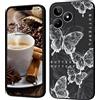 PAIX Creativo Cartone Animato Custodia Morbida in Silicone Compatibile con Realme C53/Realme Narzo C53 Cover, [Pattern Farfalla] Anti Fall Protettivo Case,Nero