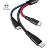 AICase Cavo USB universale 3 in 1, multiplo 2,4 A, 1,2 m, in nylon intrecciato per telefoni cellulari, tablet e molto altro ancora