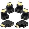 ZHITING 6 Pezzi Adattatore HDMI da Angolo,Maschio a Femmina 90 Gradi e 270 Gradi Angolo Retto e 90 Gradi Sinistra e Retto Angolo Adattatore HDMI Piatto Verticale - 3D 1080p