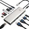 Minthouz Dock USB C 12-in-1 Triplo Monitor 4K - Hub Multiporta con 8K DP, HDMI 4K, PD 100W, Ethernet 2.5G, USB 3.1, SD/TF, Audio - Compatibile MacBook, Dell