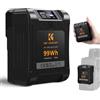 K&F CONCEPT V Mount Batteria 99 Wh/6700 mAh/14,8 V Coadiuvante 65W Carica Rapida PD Bidirezionale con D-TAP/USB-A/USB-C/BP,Schermo OLED, per Viaggio/Fotocamera/Smartphone