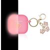AIIEKZ Custodia compatibile per AirPods 4, custodia in morbido silicone con motivo a cuore dorato, grazioso portachiavi a farfalla per ragazze e donne (rosa Nightglow Pink)