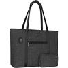 MOSISO USB Porta Laptop Tote Borsa per Donna,Compatibile con MacBook,17-17,3 Pollici Notebook e Chromebook, Organizer Leggero e Durevole per Lavoro Viaggio Lavoro Valigetta con Piccola Borsa, Nero