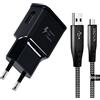 DBZYLN Caricatore Compatibile per Samsung Galaxy S10, S10+, S10e, S9, S9+, S8 Puls, Caricabatterie Sostituzione Originale (5V-2A | 9V-1.67A) con Cavo Tipo C 200cm (Nero)