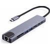 JZK Hub USB C con adattatore ethernet, splitter multiporta 8 in 1, 87 W, PD, HDMI 4K, lettore di schede SD e TF, porta di tipo C, USB 3.0/2.0, per MacBook, iPad Pro, Chromebook, Huawei, Dell XPS, HP,