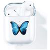 AKABEILA Cover AirPods Silicone, Custodia AirPods 2 Trasparente, Compatibile con Apple AirPods 2 & 1 Cover Custodia Protettiva per Air Pods [LED Frontale Visibile] Carino Protettiva, Farfalla