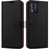 iCatchy Custodia a portafoglio in pelle per Motorola Moto E13, con supporto e scomparti per carte di credito e cavalletto, per Motorola Moto E13, colore: nero