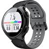 ANBEST Cinturino per Garmin Forerunner 735XT/235/220/230/620/630 Cinturino, Cinturino in Silicone Sportivo di Ricambio per Cinturino da Approach S20/S5/S6, Nero/Grigio