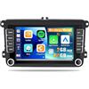 CAMECHO 2+64GB Android 13 Autoradio per VW Golf 5 6 Polo T5 Tiguan Seat Passat con Wireless Carplay & Android Auto, Schermo da 7'' con Navi WiFi HiFi Bluetooth FM/RDS SWC Telecamera Posteriore MIC