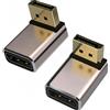 HLLYLL Set di 2 adattatori DisplayPort - 8 K @ 60 Hz UHD HDR DisplayPort 90 gradi 270 gradi ad angolo (maschio a femmina) - DP Extender prolunga alloggiamento in alluminio convertitore per monitor