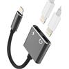 zoyuzan Adattatore Lightning Jack per iPhone (2 in 1) Auricolari Caricabatterie Dongle Cuffie Microfono per Apple 14 13 12 11 Pro Max per iPad Air Connettore Aux Accessori Cavo Aux Auto Auricolari