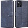 RankOne Cover per OPPO Find X3 Pro (6.7 Inches), Custodia Flip Pelle Portafoglio, Magnetica Libro Bumper Cover Case - Blu