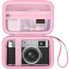 Canboc Custodia da trasporto fotocamera digitale Fujifilm X100VI / X-E5 / X100V / X100F, borsa da trasporto Fuji X100VI, cavo USB a tasca con cerniera, Rosa (solo caso)