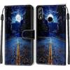 SIENIANLINE Cover per Huawei P Smart 2019 PU Pelle Custodia Flip Luna