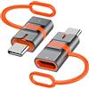 Omivine Adattatore da Lightning a USB-C (2 pezzi), adattatore da Lightning a USB C (maschio) 36 W PD cavo di ricarica convertitore per iPhone 16/15 Series, iPad, Android, non per OTG/Audio