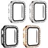 Embhlitfe 4 Pezzi Cover Apple Watch Custodia Apple Watch SE 40mm Diamantato PC Bumper Bling Custodia Compatibile per Apple Watch 45mm 41mm 40mm Donna Glitterato Diamante Smartwatch Cover