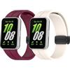 SenMore 2 Pièces Bracelet pour Samsung Galaxy Fit 3, Magnétique Réglable Souple Silicone Sangle de Remplacement pour Galaxy Fit 3 SM-R390.