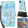 Haninsuze Cover per Samsung Galaxy A51 4G, Torre | Pelle PU Portafoglio, Porta Carte, Magnetica, Libro, Antiurto Custodia