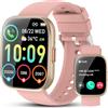 PEFUPEW Smartwatch Uomo Donna, 1.85 Orologio Smartwatch Rispondi/Effettua Chiamate, 112 Sportivo, Impermeabil IP68 Sportivo Watch con Sonno/Cardiofrequenzimetro, Fitness Smart watch per Android iOS, rosa