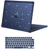 MOSISO Custodia Compatibile con MacBook Air 13 Cover M5 M4 M3 M2 2026-2022 | Copritastiera&Protettiva Brillantini Scintillanti Paraurti TPU Case per MacBook Air 13,6 pollici 2025 2024, Blu Notte