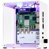 Yahboom Raspberry Pi 5 Case, Mini Tower Case in Alluminio con Ventola di Raffreddamento PWM e Modalità di Cambio Colore RGB