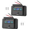 Hapytrip 78W Presa USB 12 VMontaggio a superficie leggero Doppia porta USB C 30W e QC3.0 18W per auto, 12 Volt U-S-B accendisigari sostituzione pannello caricabatterie con interruttore per Autobus Marine Moto
