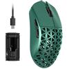 ATTACK SHARK R5 Ultra Mouse da Gioco Wireless HyperSpeed in Fibra di Carbonio, Ultraleggero 39g, Griptape, 2,4G/BT/USB-C, Sensore PAW3950MAX, Frequenza Polling Wireless 8KHz, 42KDPI, Win/Mac -VERDE