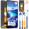 ARSSLY LCD Display per Samsung Galaxy A05 Schermo per Samsung A05 SM-A055F SM-A055F/DS SM-A055M SM-A055M/DS Touch Screen Digitizer Full Assembly con Riparazione Kit (Nero)