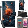 PHINIENLAND Cover per Xiaomi Redmi Note 10 4G Case PU Pelle Custodia [Kickstand] [Chiusura magnetica] [Slot per Schede], Portafoglio Flip Custodia per Redmi Note 10s,Fiamma