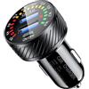 KEWIG Caricabatteria da auto, doppia porta QC3.0, adattatore per caricabatterie da auto veloce, 36 W/3 A, ricarica rapida, con voltmetro colorato e interruttore on/off, adatto per telefono 12/11 Pro
