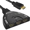 Fosmon 3-Porte Interruttore HDMI 4K, 3x1 Switch HDMI Automatico Selettori Switcher Auto UHD HDR 3D Full HD 1080p HDCP, 3 Ingressi 1 Uscita HDMI Splitter Con Cavo Per HDTV PS4 Xbox One Roku Apple TV
