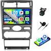CAMECHO 6G+128G CAMECHO Android 13 Autoradio per Ford Mondeo 3 2004-2007 (Hatchback) con Navi Carplay Android Auto,8 Core丨9 Pollici Schermo丨Autoradio con Bluetooth RDS 32EQ DSP Mirror Link