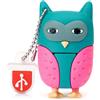 BORLTER CLAMP 64GB USB Flash Drive Memory Stick Piccolo Gufo a Forma di Pendrive per L'archiviazione Esterna dei Dati