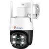 Ctronics 3G/4G LTE Telecamera Esterno con SIM Card Inclusa, PTZ Videocamera Sorveglianza, Visione Notturna Colori 20m, Rilevazione Umana, Auto Tracking, Audio Bidirezionale (NO WiFi)