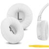 Geekria QuickFit Cuscinetti auricolari sostitutivi in similpelle per JBL JR 300/300BT, T450BT/500BT, Tune 500/500BT/510BT, Tune 520BT, cuscini per le orecchie con guida video (Bianco)