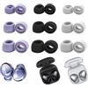 RRICHH 9 Paia Gommini Auricolari per Galaxy Buds Pro, Puntali di Ricambio in Silicone, Tappi per Auricolari la Riduzione del Rumore Compatibili con Samsung Galaxy Buds Pro (Viola Nero Grigio, S M L)
