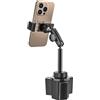 woleyi Metallo Supporto Telefono Auto Portabicchieri - Stabile Durevole Robusto, Porta Cellulare Porta Bicchieri Macchina con Braccio Alluminio per tutti i Telefoni, iPhone 17 16 Pro Max, Galaxy S25
