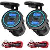 Qidoe 2 PACKS Presa USB 12V, Qidoe Doppia Porta QC3.0 18 W e Type-C PD 3.0 Caricabatterie Adattatore per Accendisigari con Interruttore Impermeabile per Auto, Moto, Camper, Barca, Camion (3-USB 66 W)