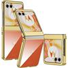 GIOPUEY Cover Compatibile con Motorola RAZR 60, Alta Trasparenza Custodia, Materiale PC Rigido Case，Nessun Ingiallimento, Nessuno Sbiadimento - Golden