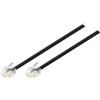 TPFNet Cavo RJ11 / RJ11 Cavo Telefonico 6p 4c / Spina 6p 4c Schermato, Nero, 3m