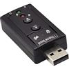 zdyCGTime USB 2.0 Virtual7.1 Channel Adattatore audio stereo Scheda audio esterna,con porte audio e microfono da 3,5 mm, amplificatore interno e controlli del volume. Plug and play. (Nero)