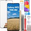 YHX-OU 6.6 Nero Schermo per Samsung Galaxy M13 4G SM-M135F SM-M135FU LCD Display Touch Screen Digitizer Ricambio Assembly + Strumento + 1 Pezzo Vetro temperato