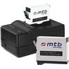 mtb more energy Caricabatteria (Auto/Corrente) + 2x Batterie AHDBT-401 [Li-Ion - 3.8V / 1160mAh] per GoPro Hero4 Black, Silver, Surf & Music Edition