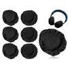 KAPSING 6 pezzi di copri cuffie, copri auricolari antipolvere lavabili, protezioni auricolari in tessuto a maglia elasticizzato, utilizzato per Palestra, bar, biblioteca (nero, da 6 a 8,5 cm)