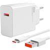 GVKRLXZ Caricabatterie USB 45W per Xiaomi Redmi Note 15 14 Pro 5G Poco X7 M7Pro M6 Mi Pad 8 7 6 Redmi K80Pro con cavo di ricarica 6A Tipo C 1M Turbo Ricarica Rapida Adattatore USB Alimentatore per Xiaomi