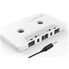 KitGody Adattatore a nastro per auto - Adattatore a cassetta AUX da 3,5 mm, convertitore cavo ausiliario audio per auto (bianco)